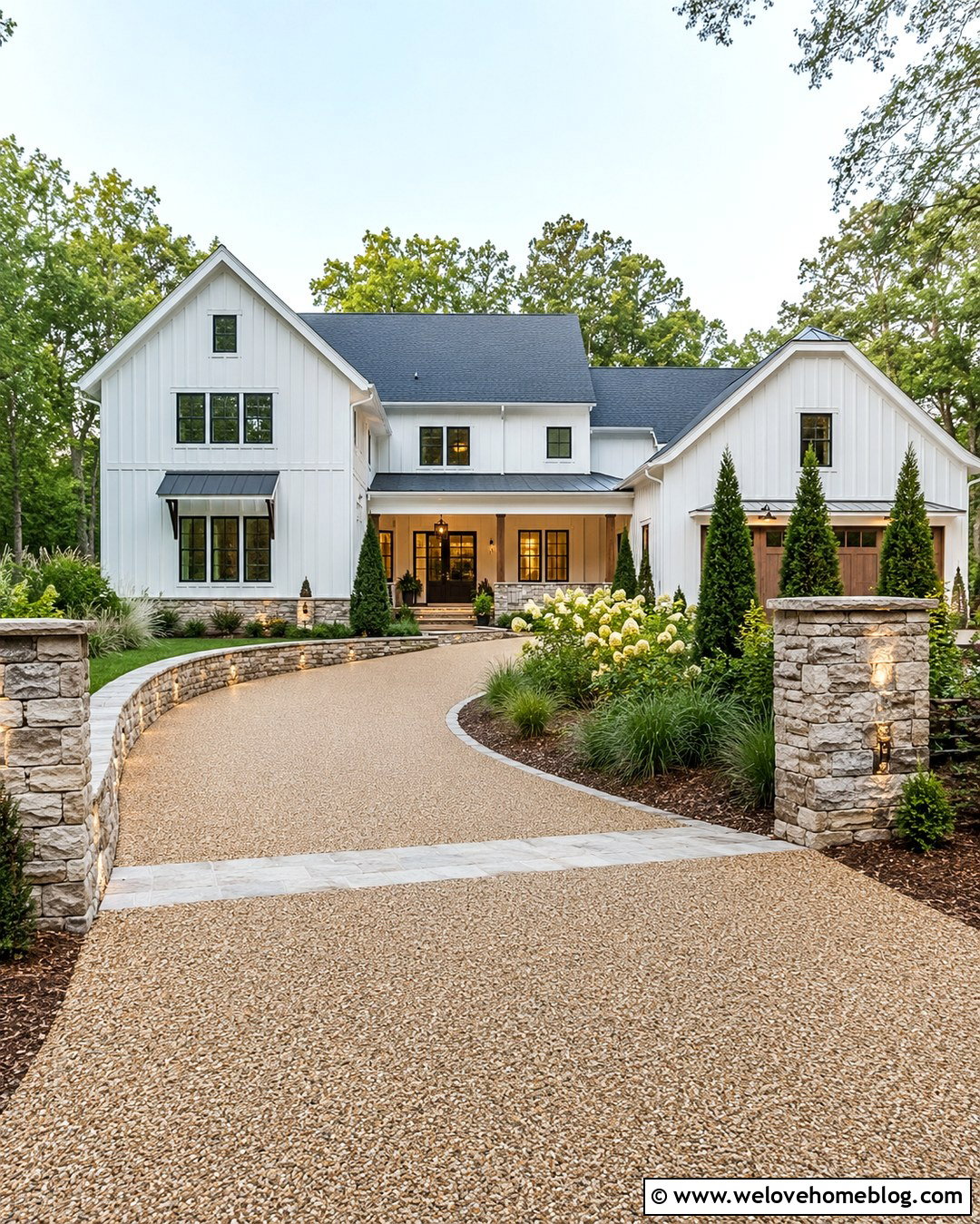Sloped Driveway Retaining Wall With Lighting - 20 Sloped Driveway Retaining Wall Ideas