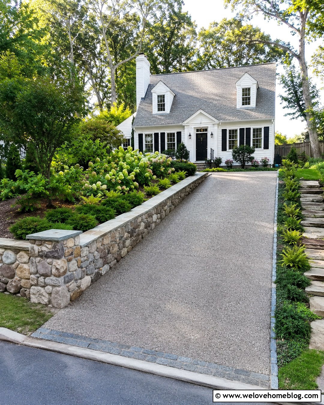Sloped Driveway Retaining Wall With Natural Stone - 20 Sloped Driveway Retaining Wall Ideas