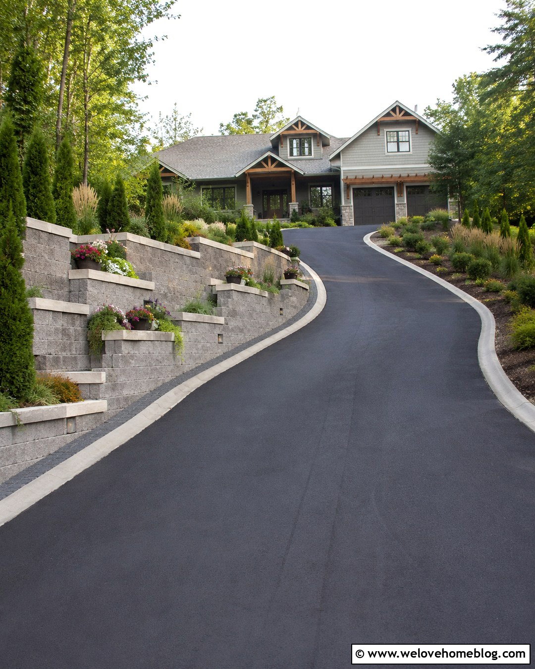 20 Sloped Driveway Retaining Wall Ideas for Smart Erosion Control