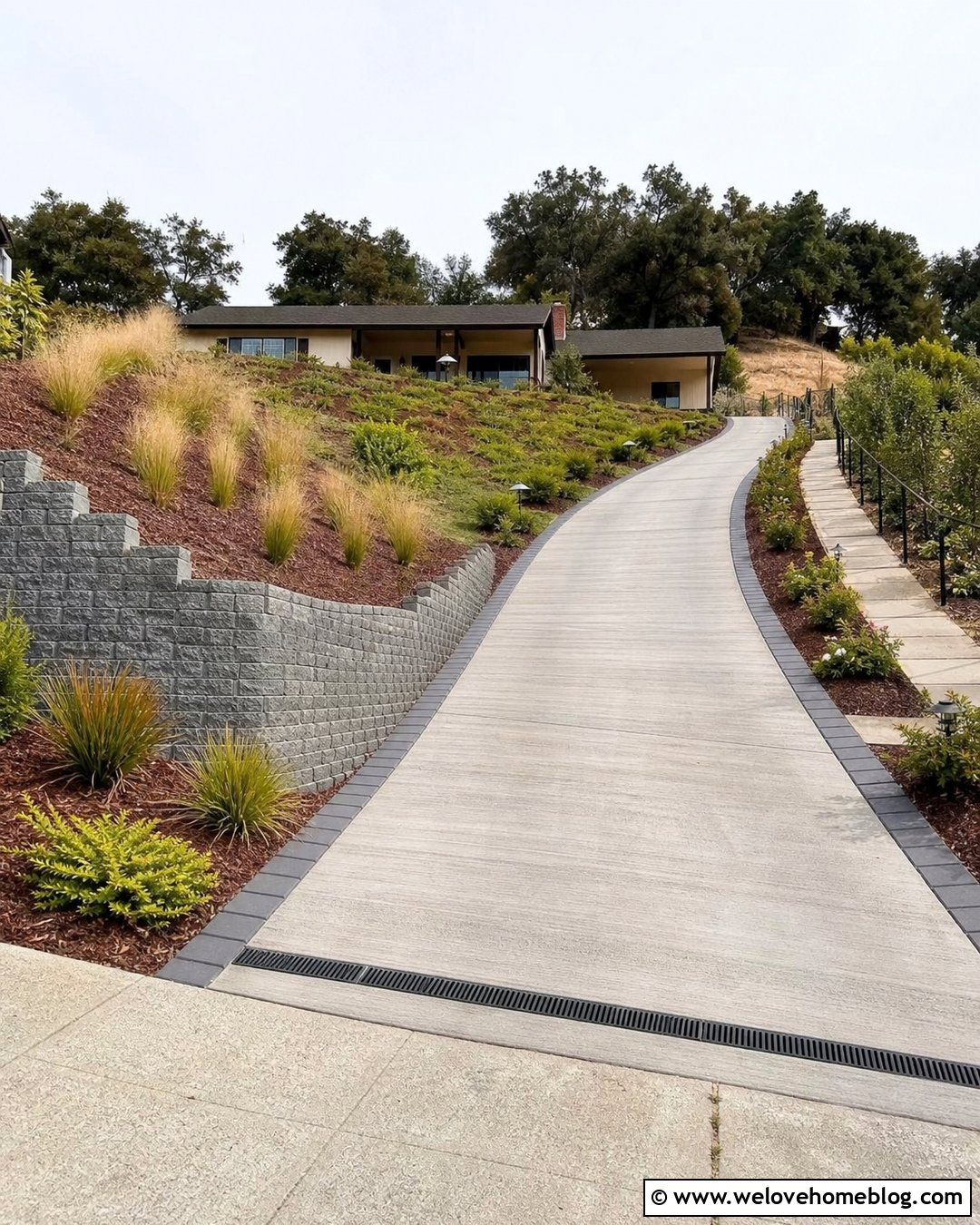 Sloped Driveway Retaining Wall - 35 Driveway Retaining Wall Ideas