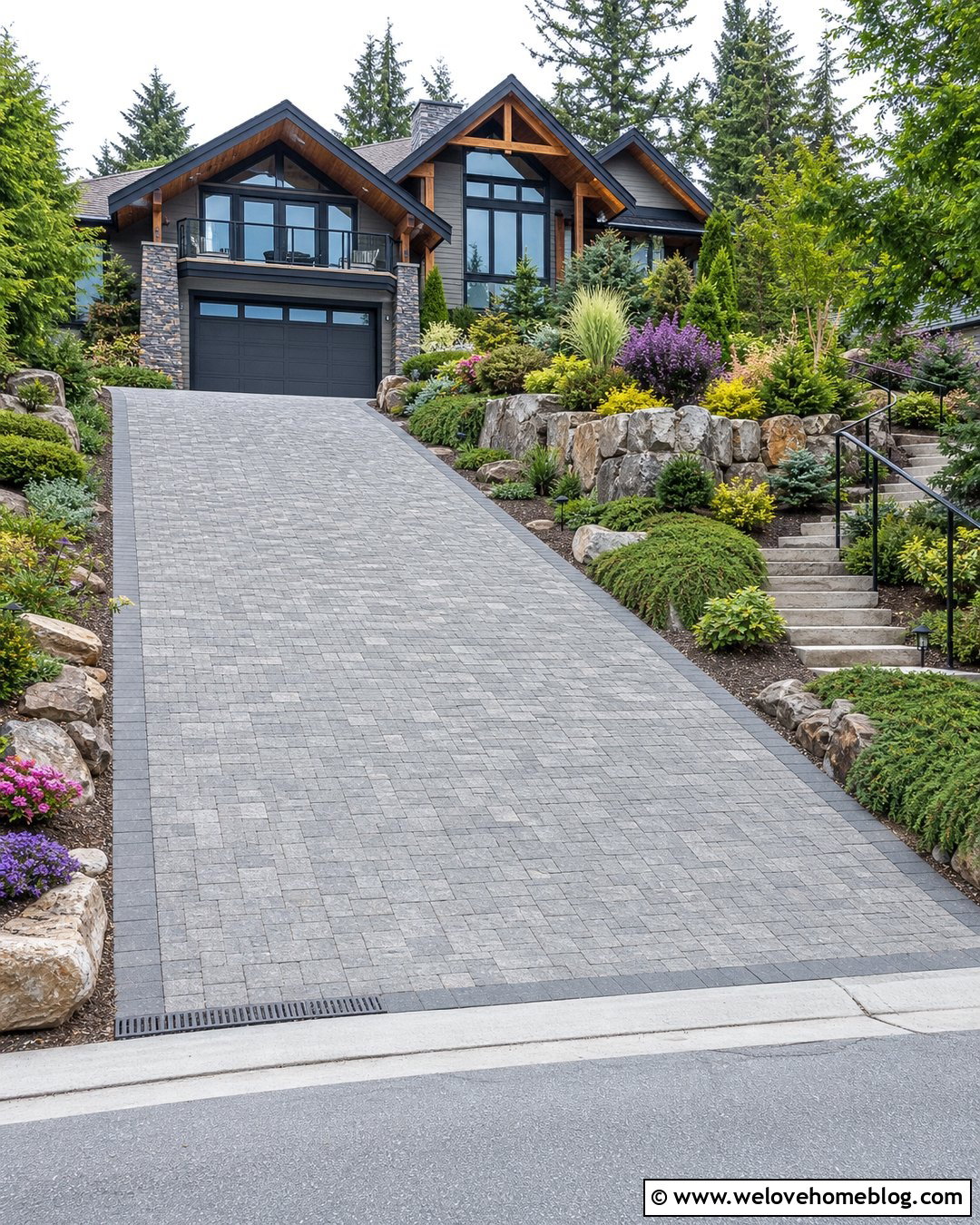Sloped Driveway With Terraced Front Garden - 40 driveway front garden ideas