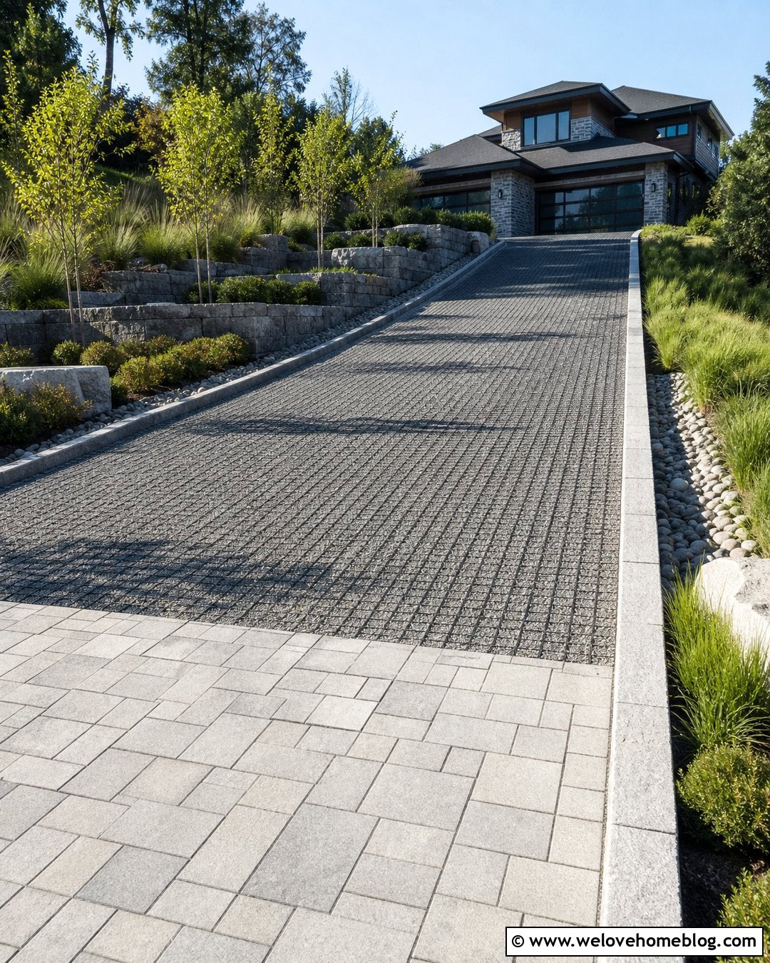 Sloped Ground Grid Driveway - 20 Ground Grid Driveway Ideas