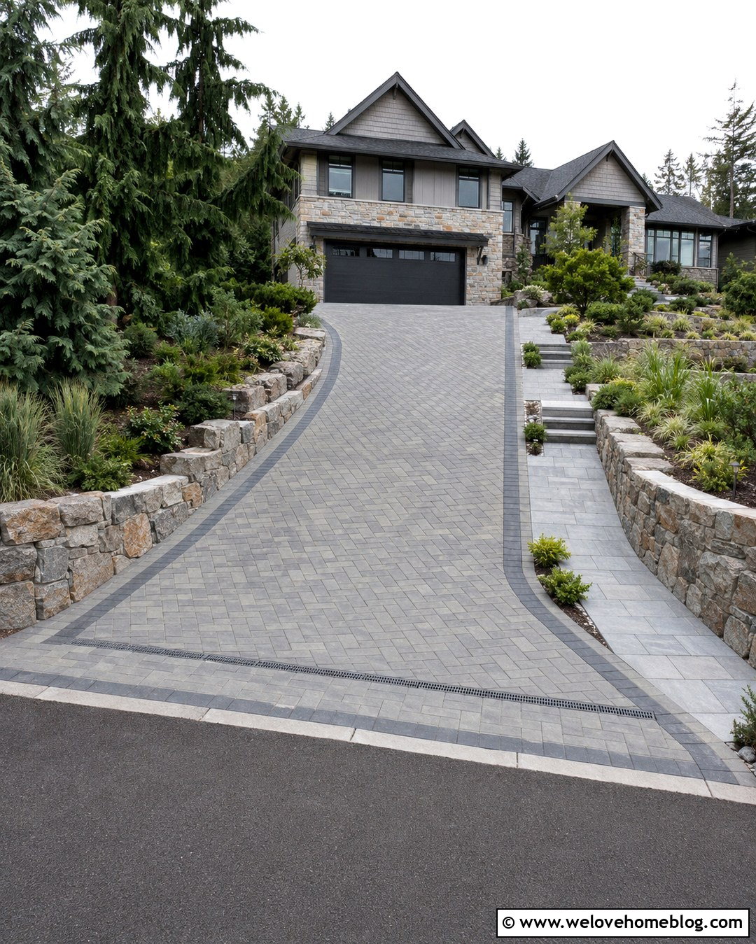 Sloped Interlock Driveway - 20 Interlock Driveway Ideas