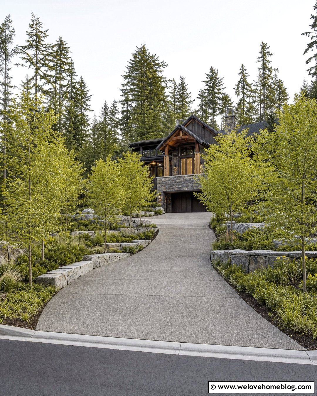Sloped Linden Tree Driveway