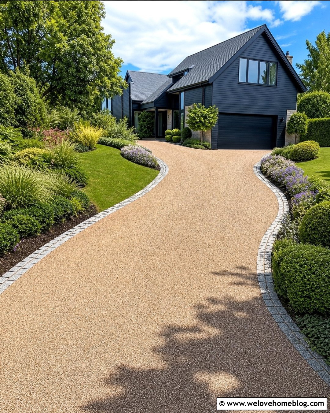 Sloped Resin Bound Gravel Driveway - 30 sloped driveway ideas