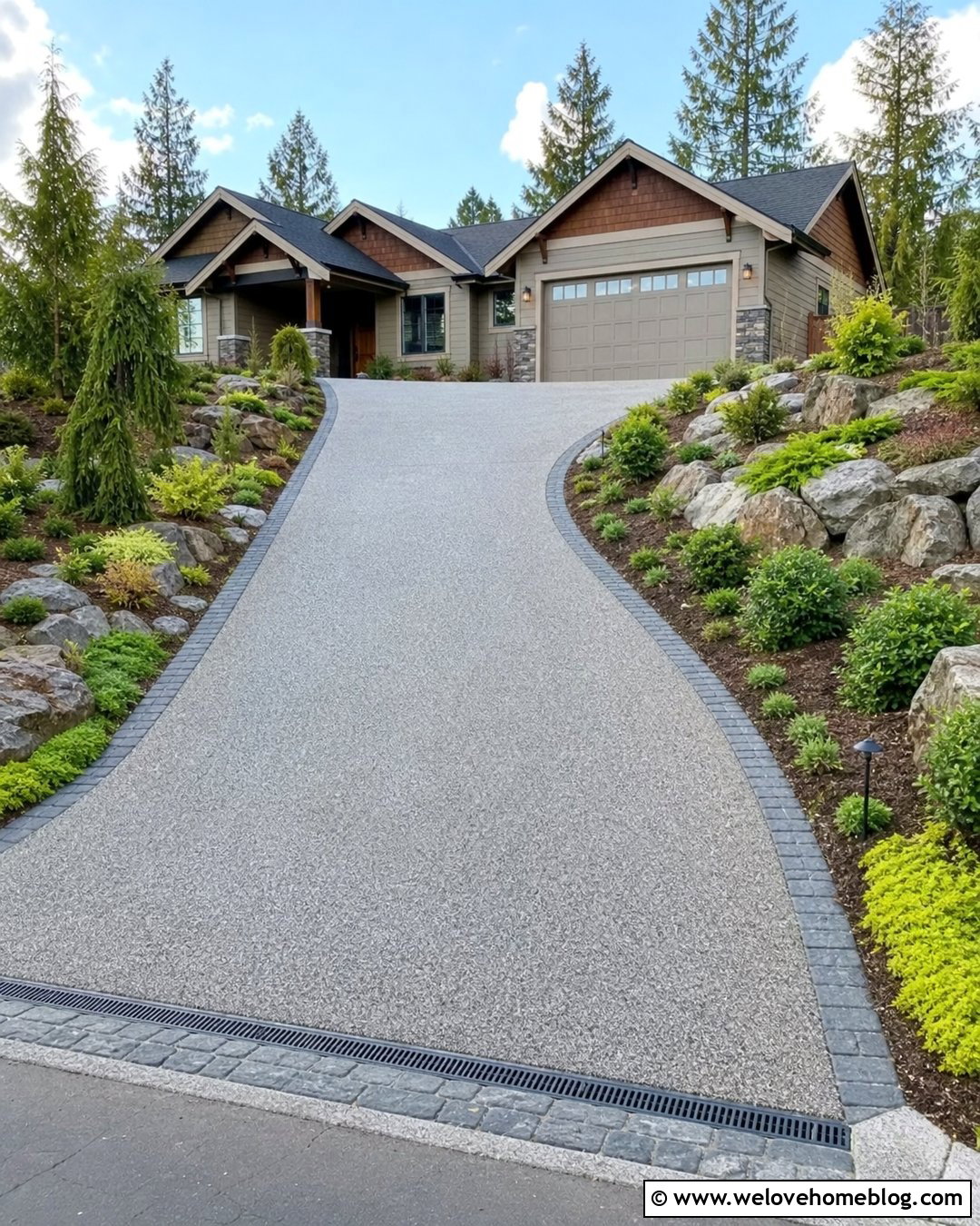 Sloped Resin Driveway With Textured Aggregate - 40 resin driveway ideas