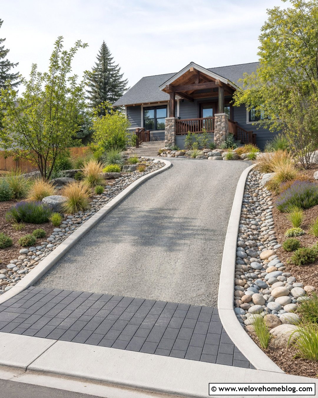 Sloped Stone Dust Driveway With Drainage Swales - 20 Stone Dust Driveway Ideas