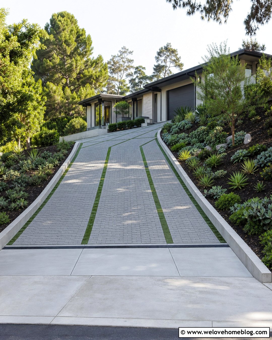 Sloped Synthetic Grass Driveway - 20 Synthetic Grass Driveway Ideas