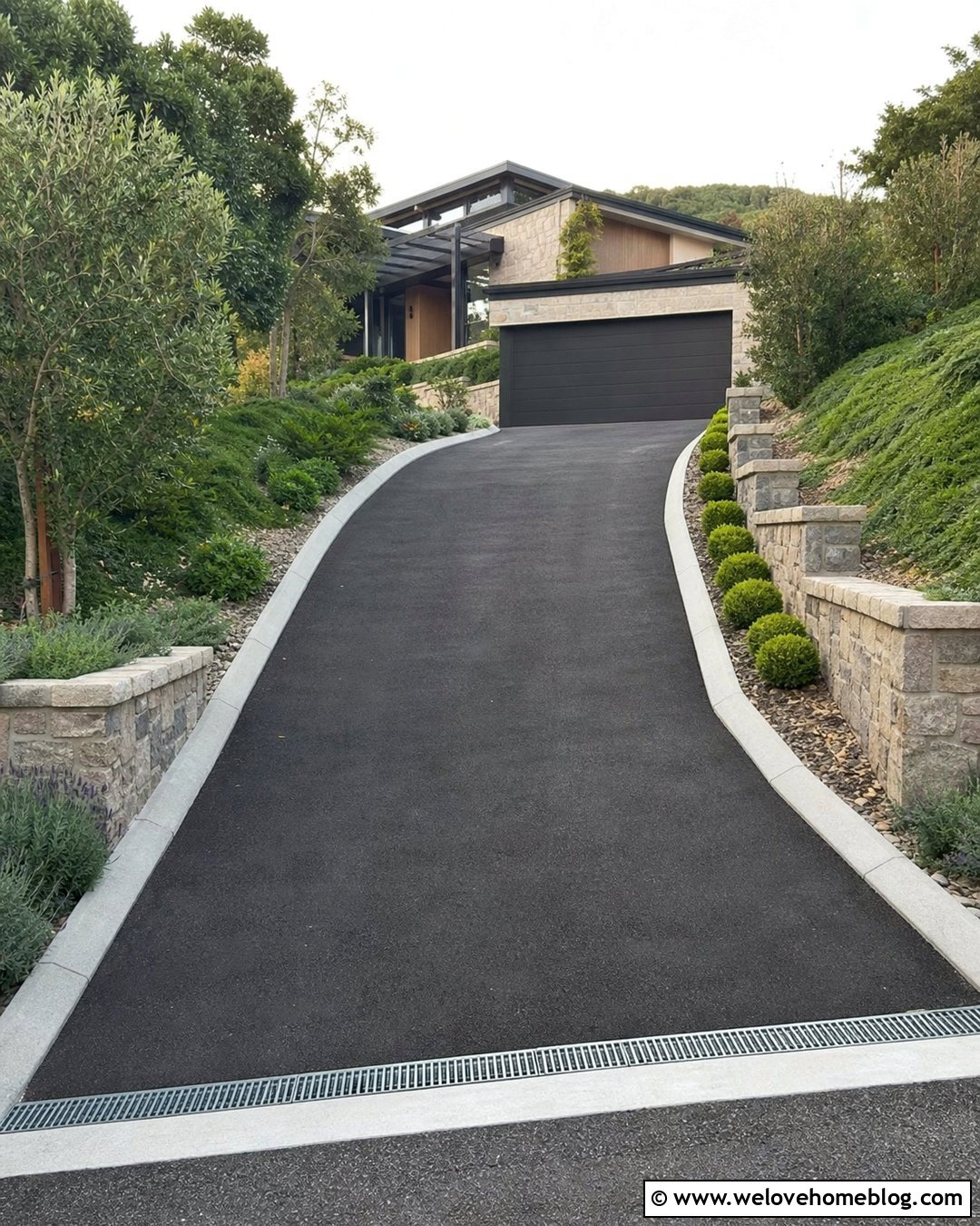 Sloped Tarmac Driveway With Drainage Channel - 20 tarmac driveway designs ideas