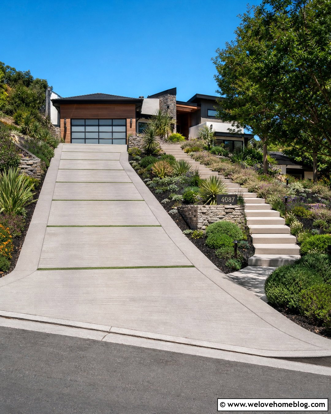 Sloped Turf And Concrete Driveway - 20 Turf And Concrete Driveway Ideas