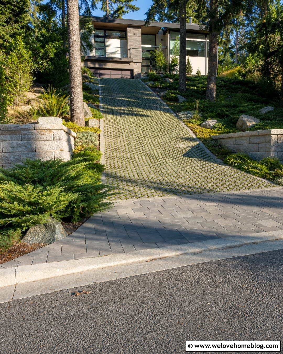 Sloped Turf Block Driveway - 20 turf block driveway ideas