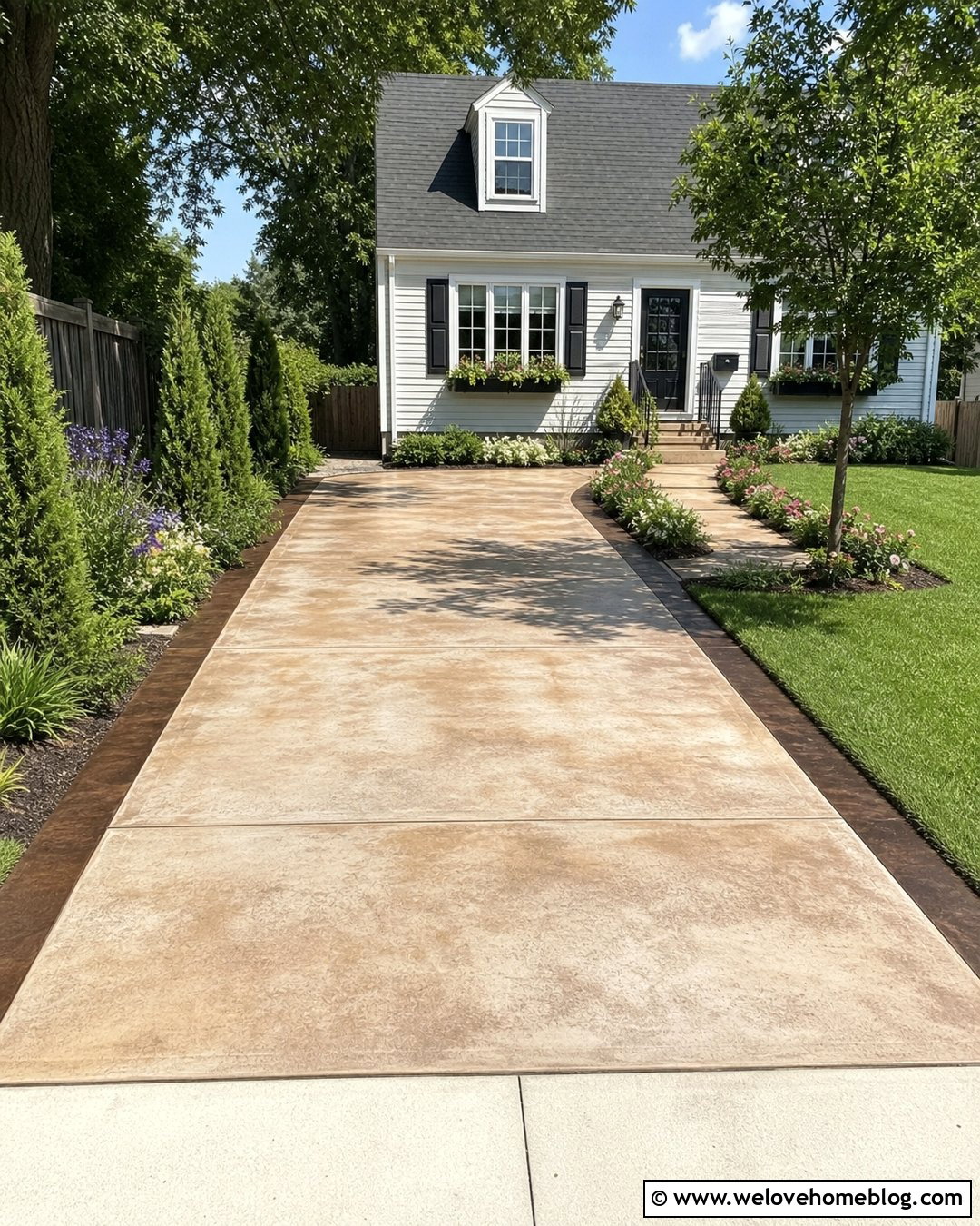 Small Acid Wash Concrete Driveway With Dark Border - 20 acid wash concrete driveway ideas