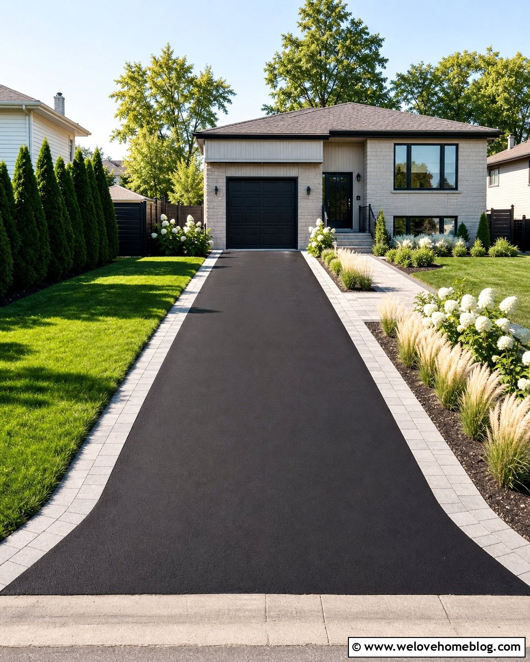 Small Asphalt Driveway With A Paver Border - 40 small driveway ideas