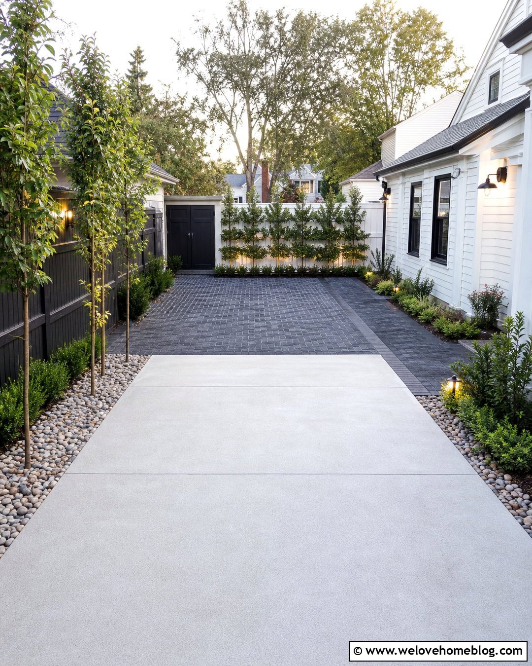 Small Backyard Driveway With Mixed Materials - 20 Driveway Backyard Ideas