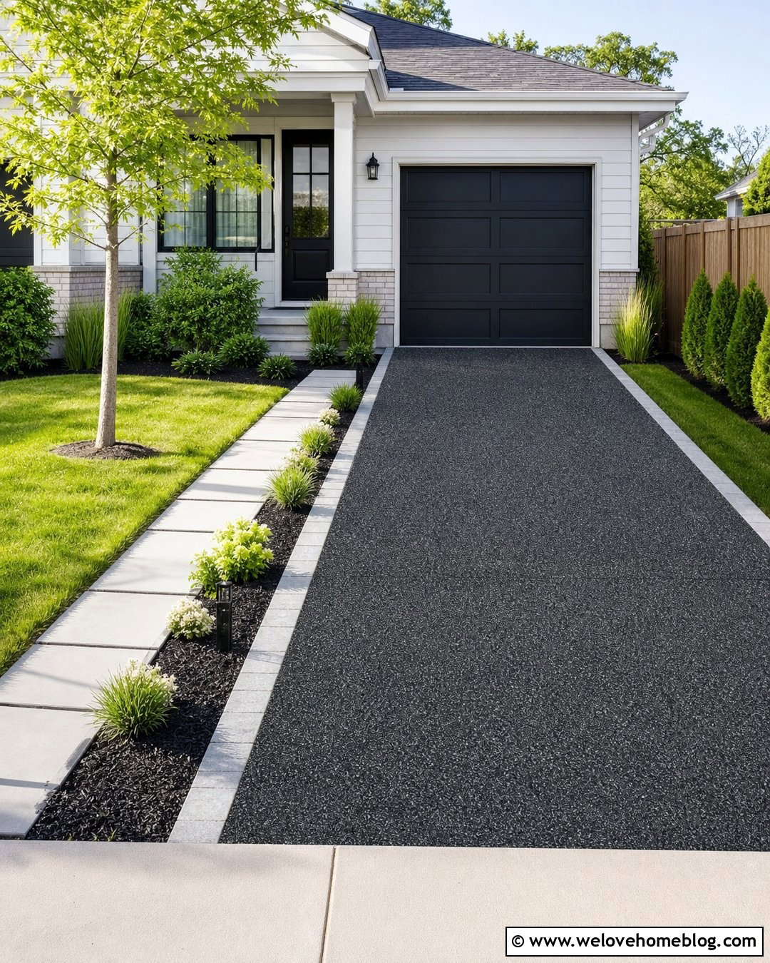 Small Black Aggregate Driveway With Narrow Borders - 20 black aggregate driveway ideas