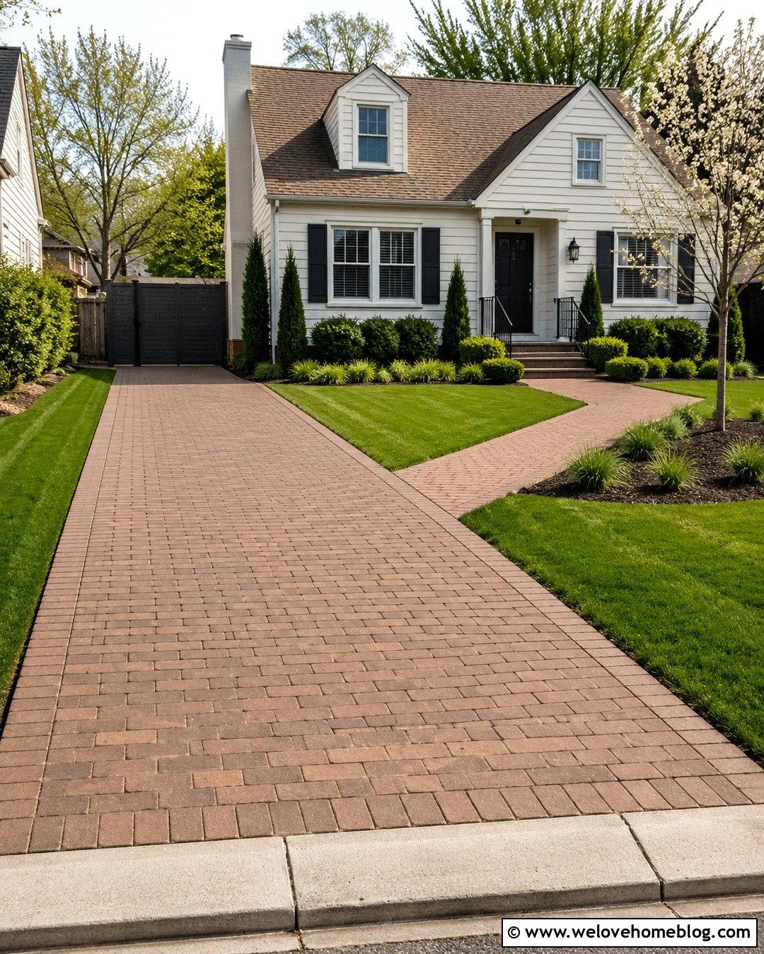 Small Brick Driveway For A Compact Front Yard - 20 How To Design A Brick Driveway Ideas