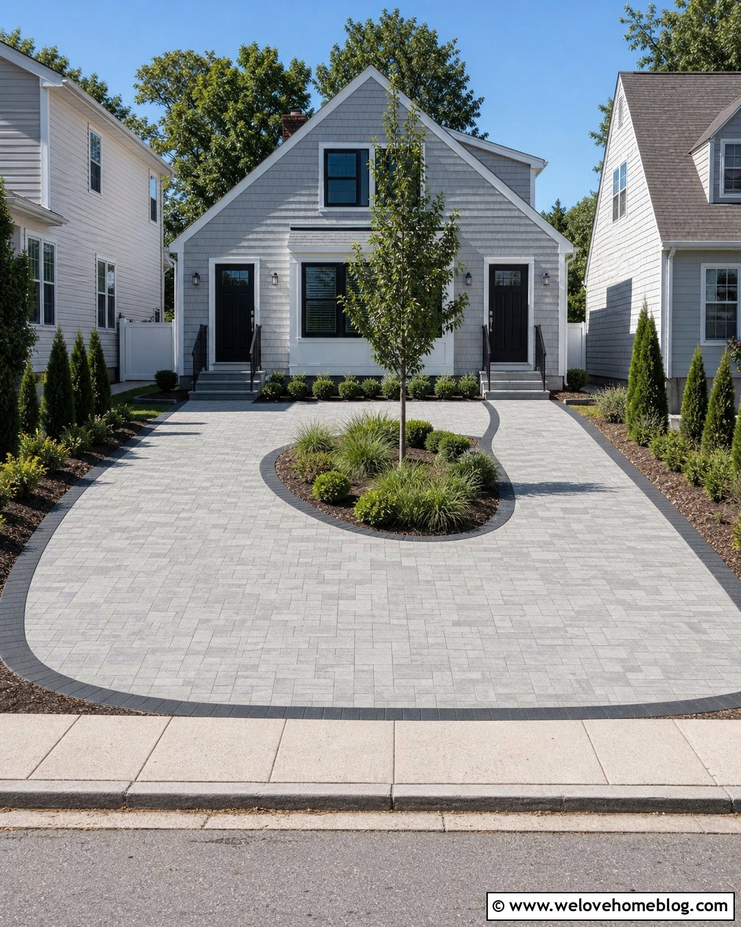 Small Circular Driveway For A Narrow Front Yard - 45 Circular Driveway Ideas