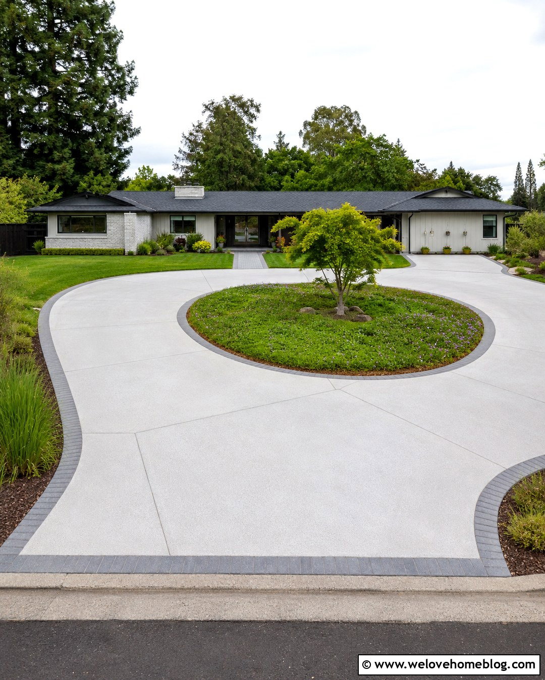 Small Circular Driveway For Ranch House - 20 House With Round Driveway Ideas