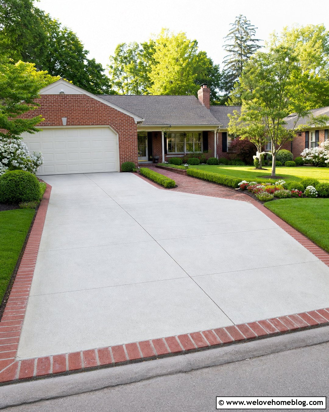 Small Concrete Driveway With Brick Edging - 40 small driveway ideas