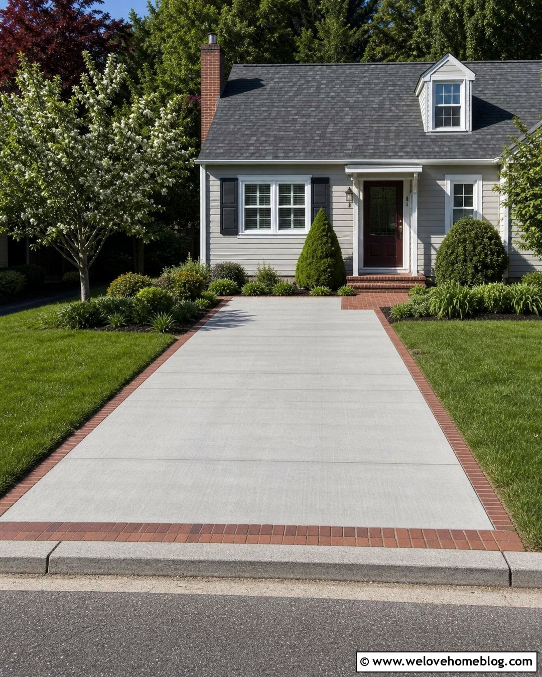 Small Concrete Driveway With Brick Frame - 25 Brick And Concrete Driveway Ideas