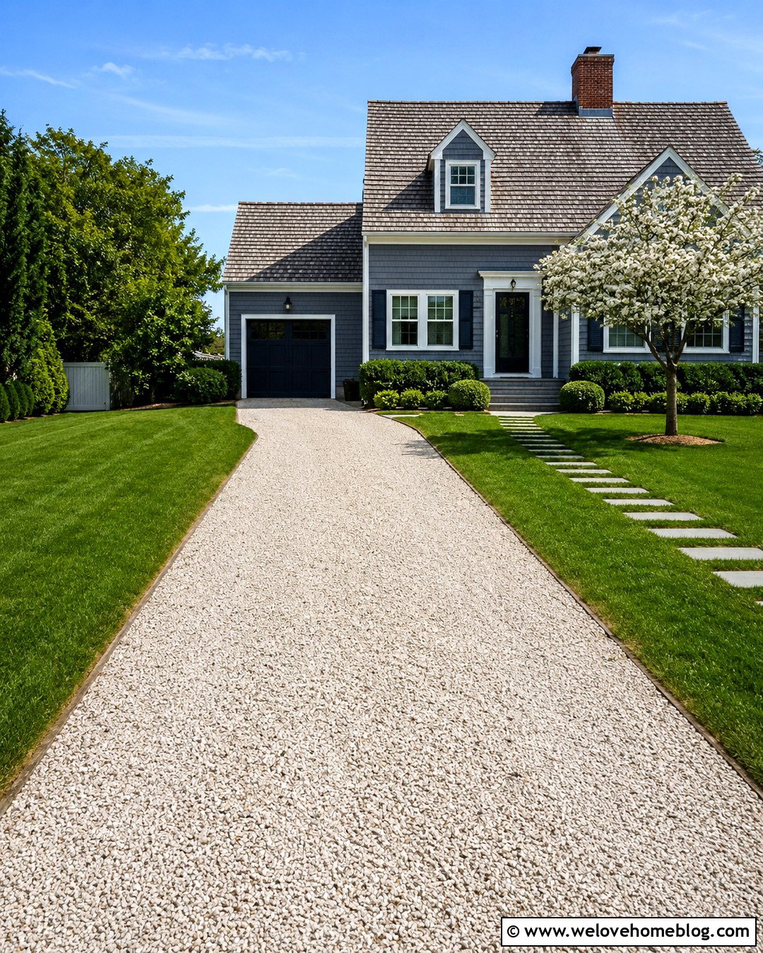 Small Crushed Limestone Driveway With Grass Borders - 20 Small Gravel Driveway Ideas