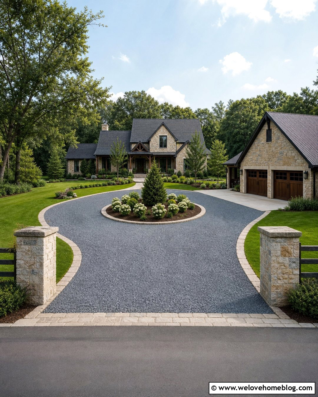 Small Crushed Stone Circle Driveway - 25 Small Circle Driveway Ideas
