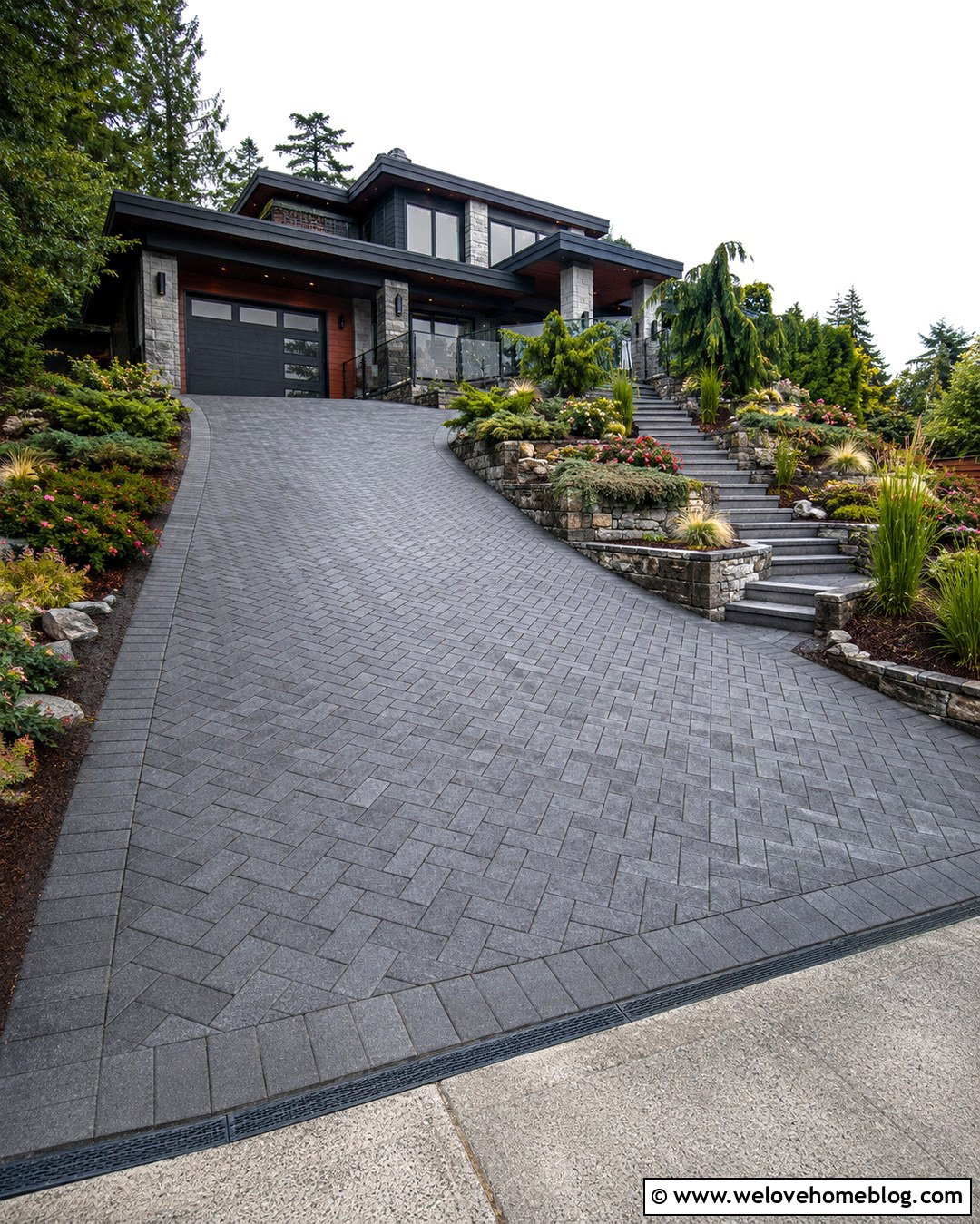 Small Driveway Blocks With Built In Walkway - 20 Driveway Blocks Ideas