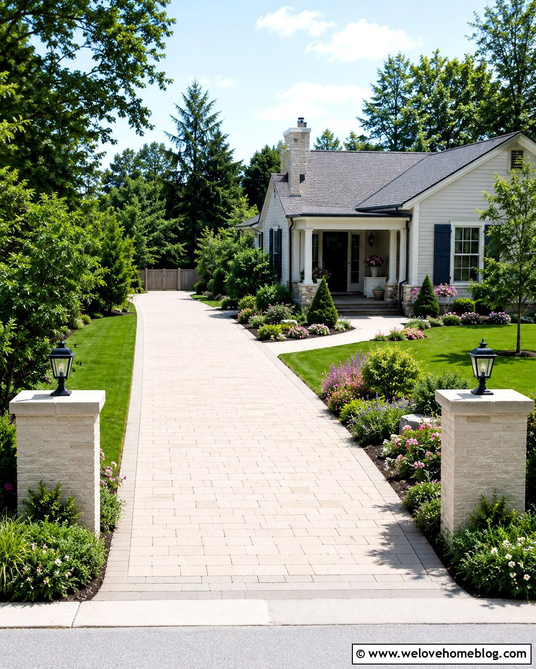 Small Driveway Entrance Columns With Flower Beds - 20 driveway entrance columns ideas