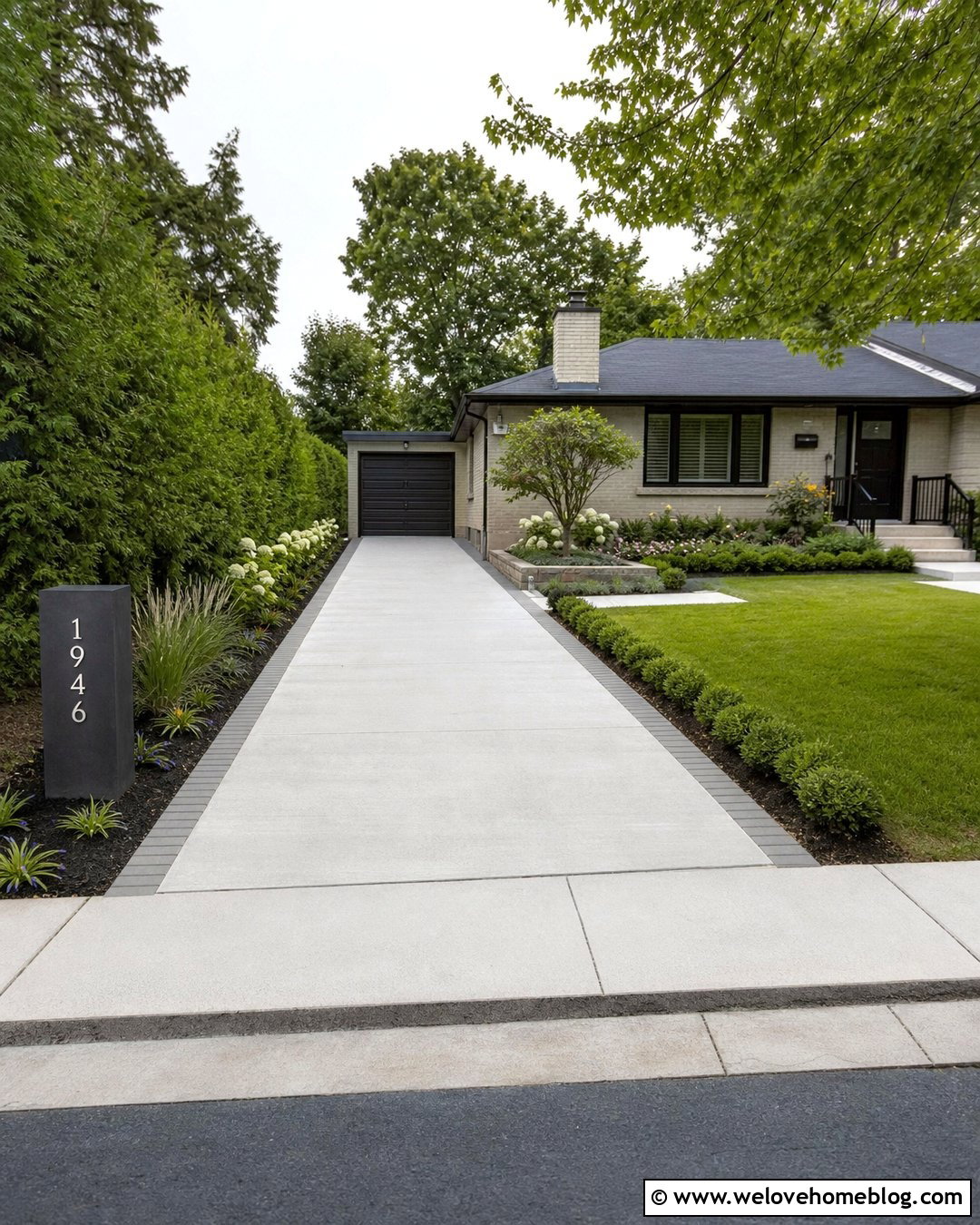 Small Driveway Entrance With Low Landscaping - 20 Stylish Driveway Entrance Design Ideas