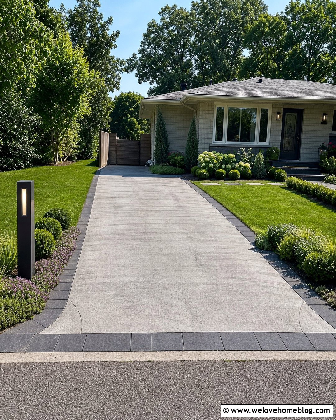 Small Driveway Entrance With Low Landscaping - 20 Entryway Driveway Ideas