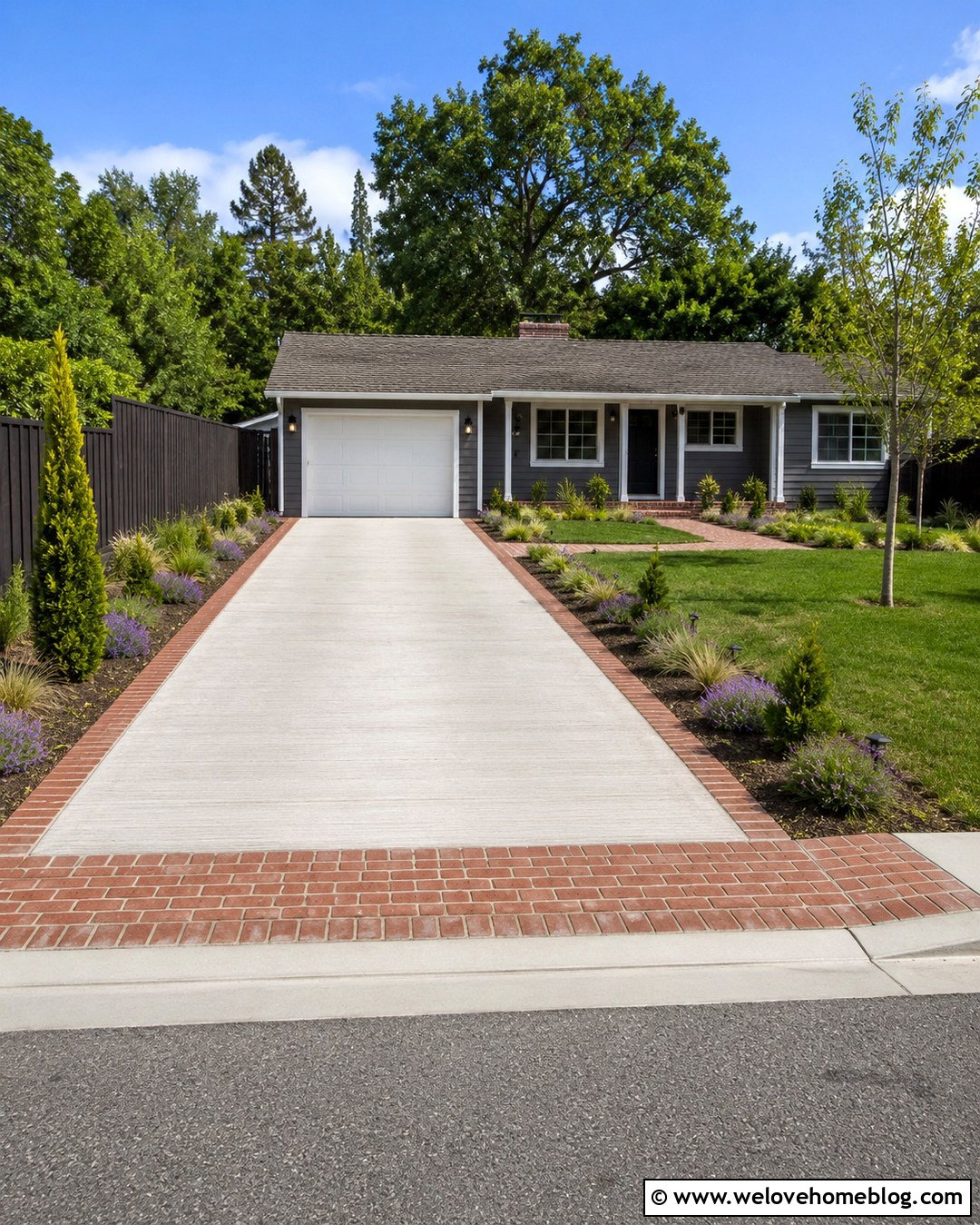 Small Driveway Entrance With Low Maintenance Planting