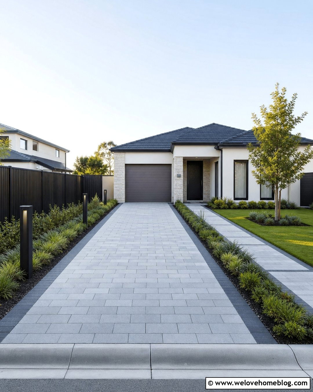 Small Driveway Entry With Low Planting - 30 driveway entry ideas