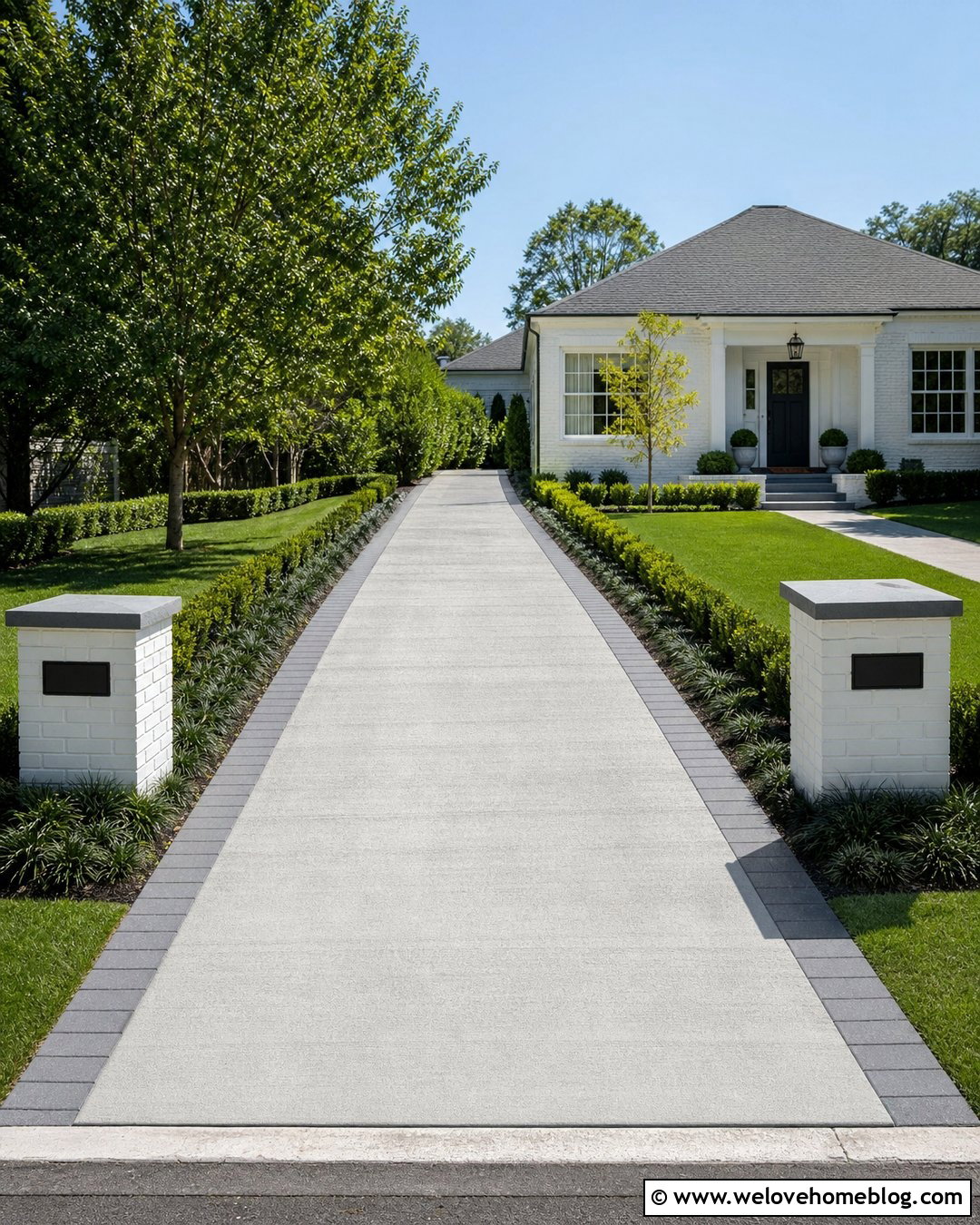 Small Driveway Posts With Minimal Landscaping - 20 end of driveway post ideas