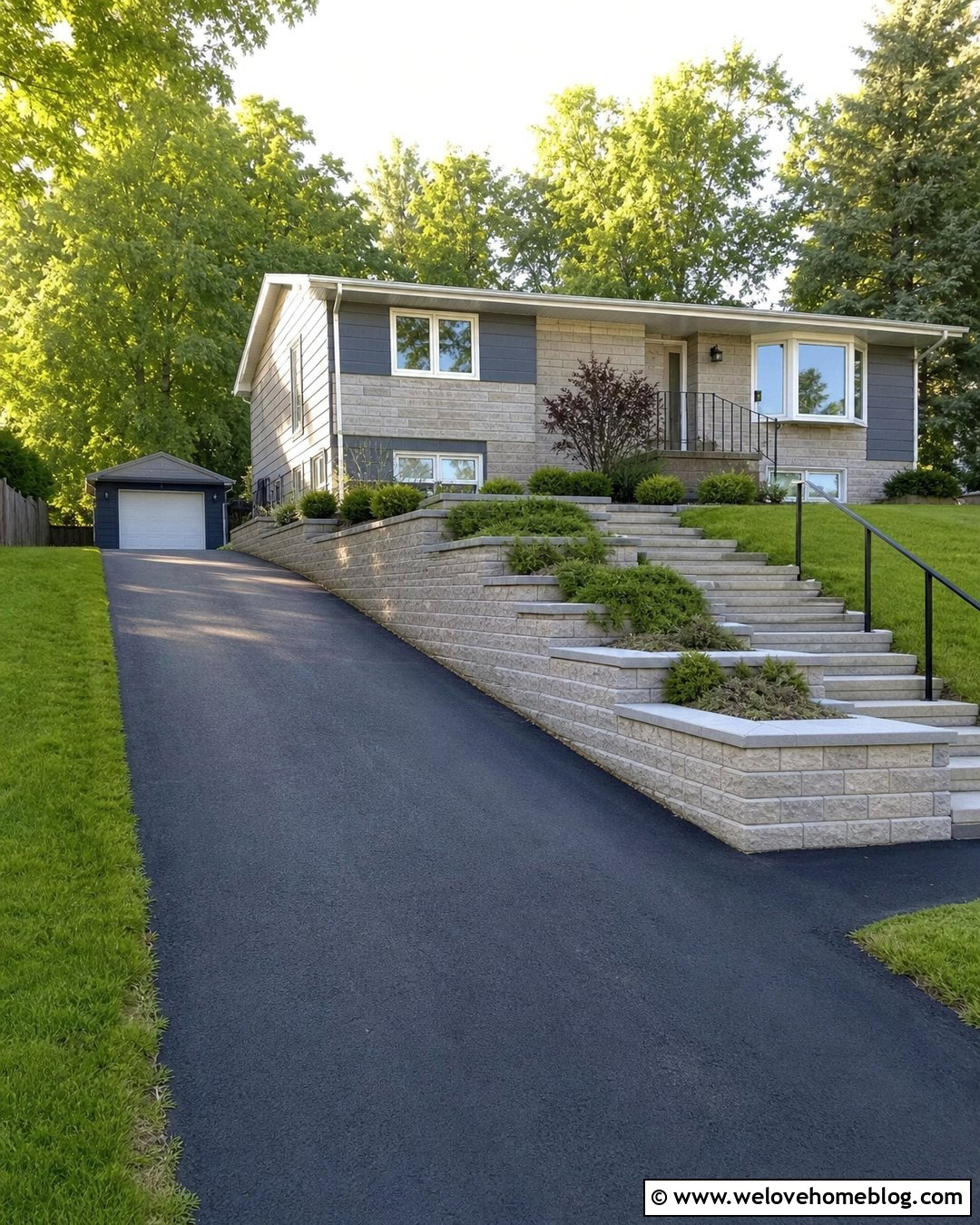 Small Driveway Retaining Wall With Built In Steps - 20 Small Driveway Retaining Wall Ideas