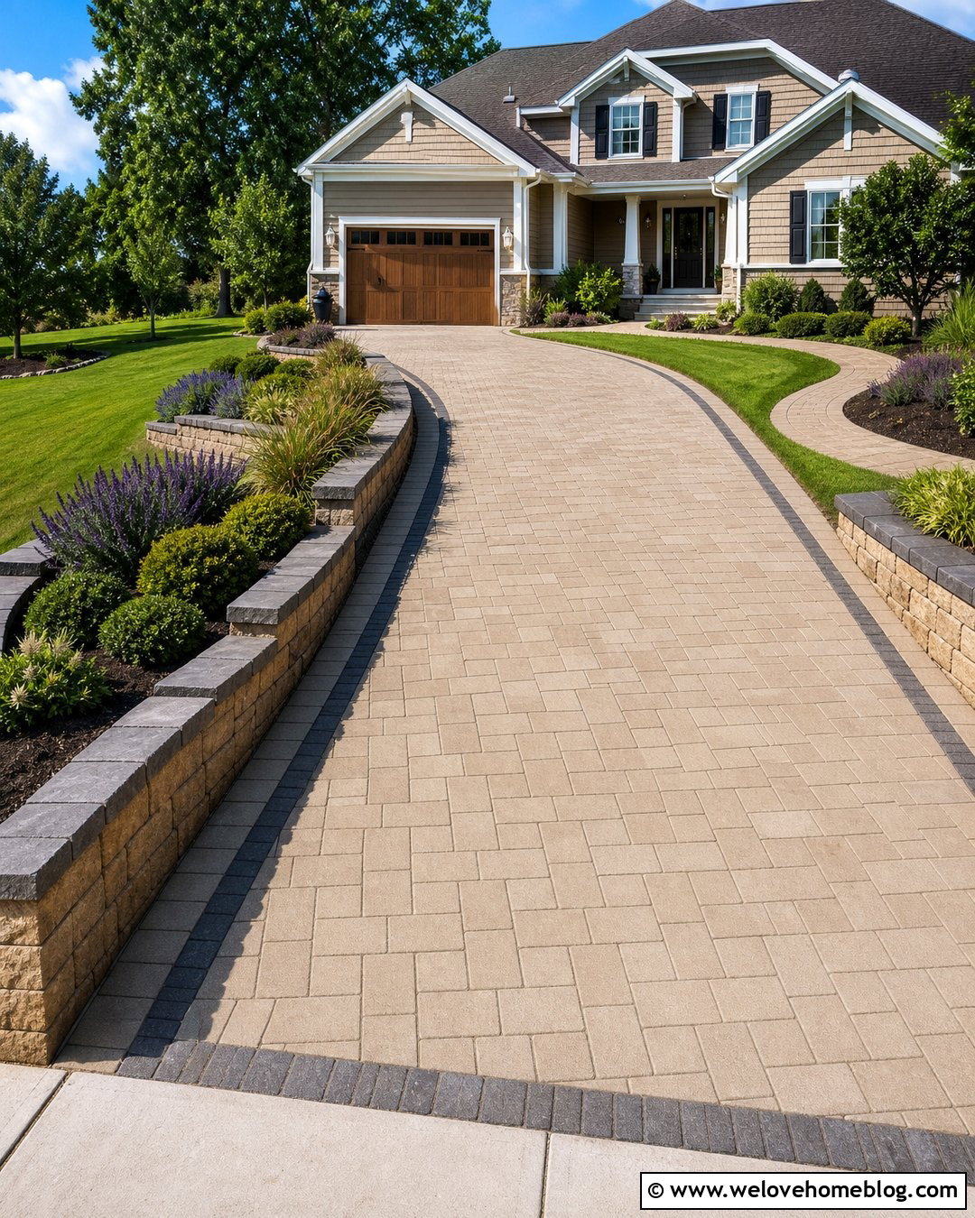 Small Driveway Retaining Wall With Matching Pavers - 20 Small Driveway Retaining Wall Ideas