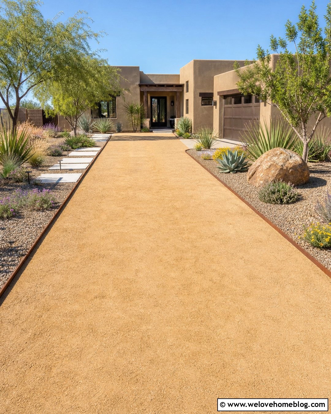 Small Driveway With A Desert Landscape - 40 small driveway ideas
