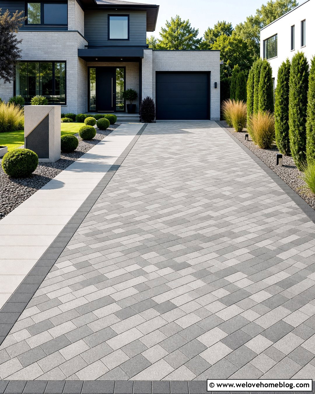 Small Driveway With A Diagonal Paver Pattern - 40 small driveway ideas