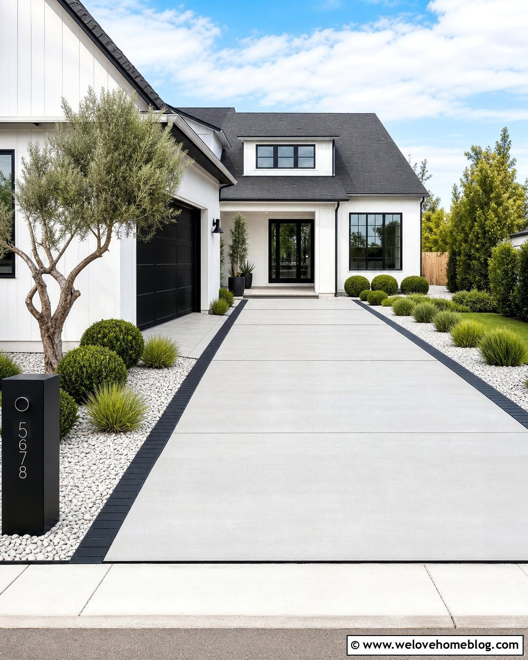 Small Driveway With A Modern Black Border - 40 small driveway ideas
