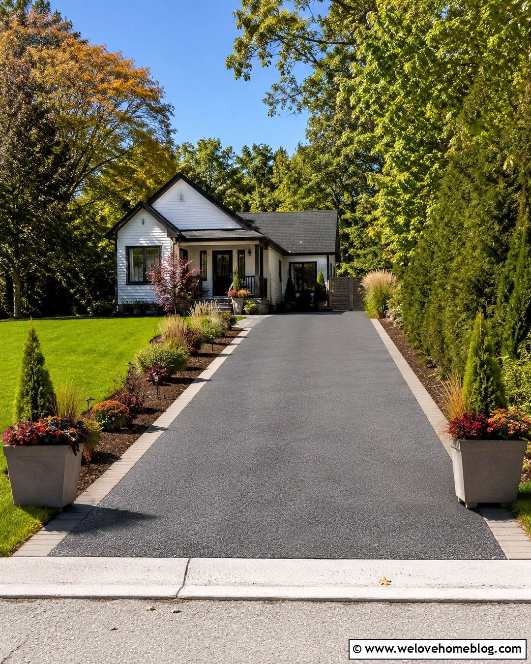 Small Driveway With Autumn Container Plants - 20 autumn driveway landscaping ideas