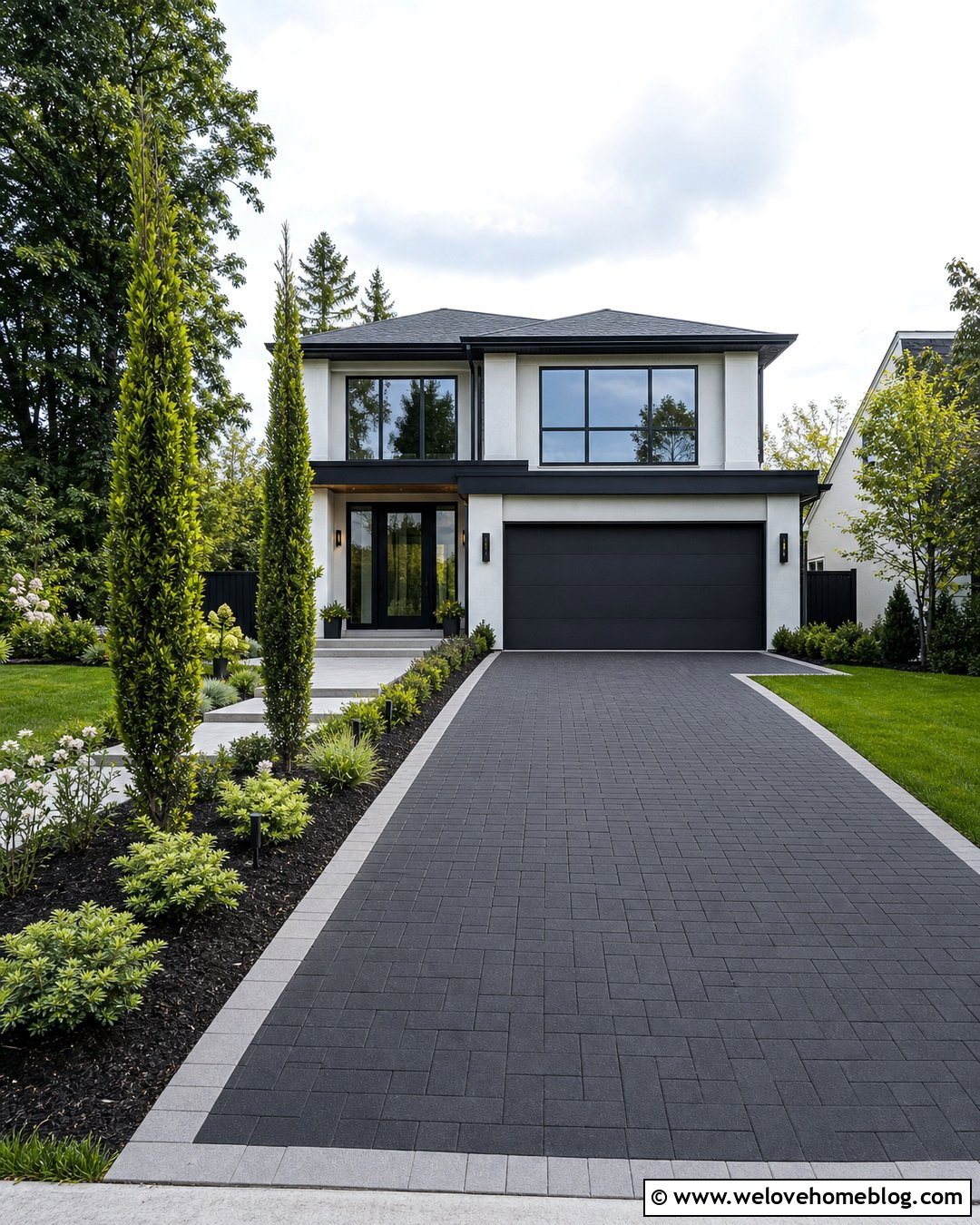 Small Driveway With Columnar Trees - 40 small driveway ideas