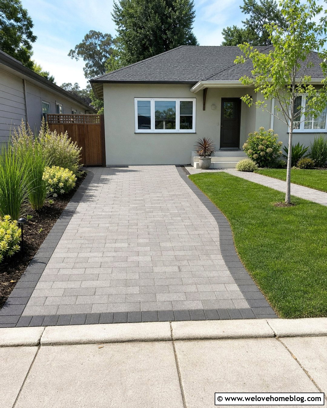 Small Driveway With Concrete Pavers - 50 Driveway Ideas