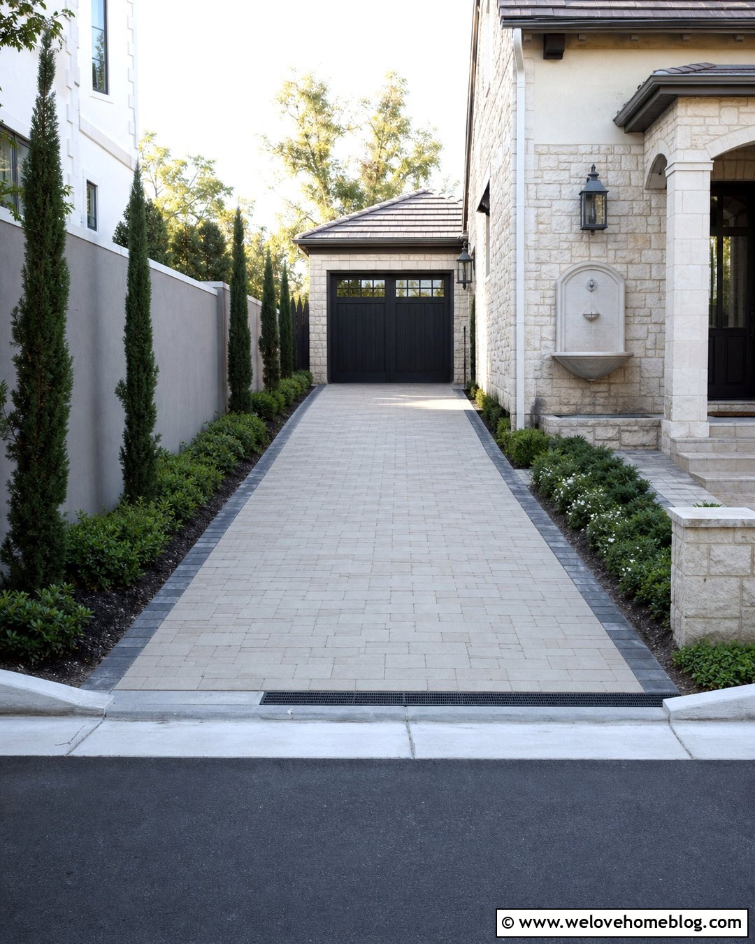 Small Driveway With Corner Fountain - 25 Driveway With Fountain Ideas