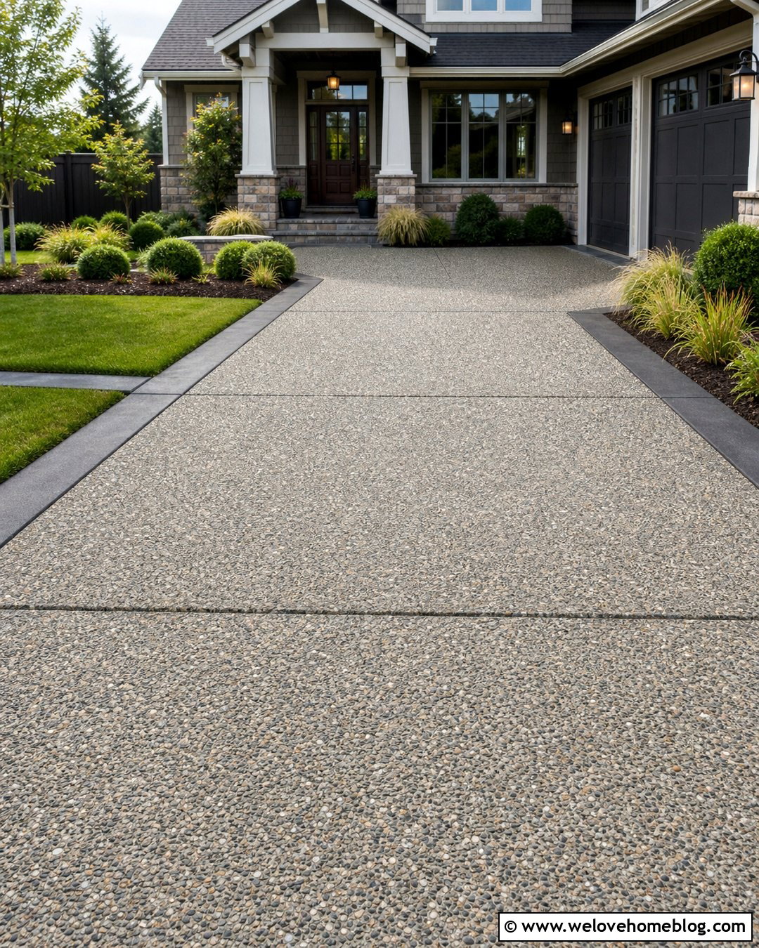 Small Driveway With Exposed Aggregate Concrete - 40 small driveway ideas