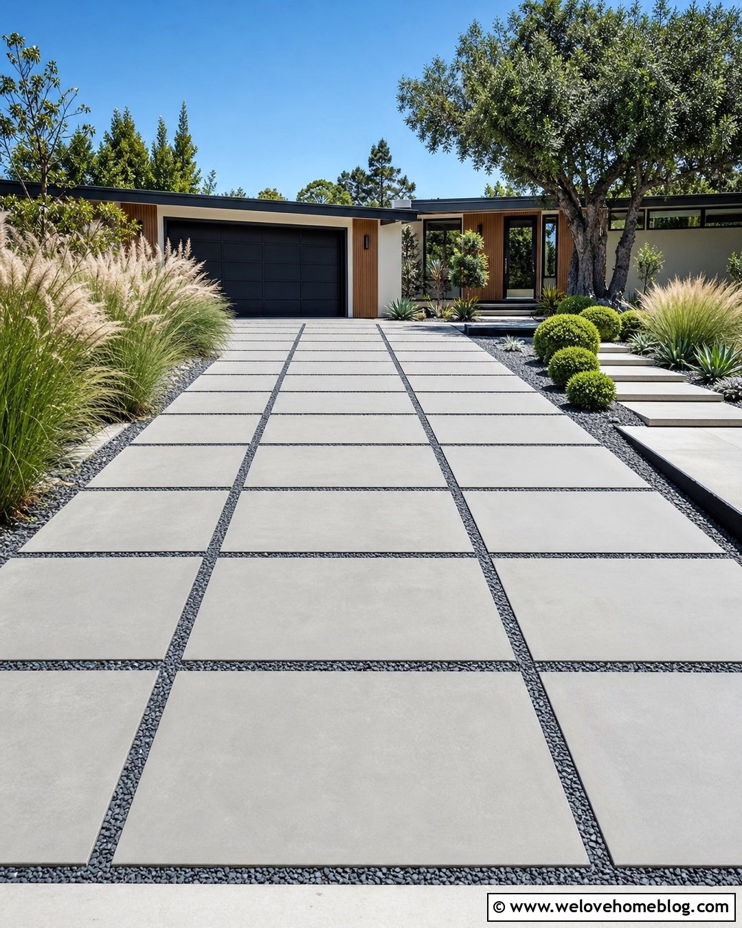 Small Driveway With Large Concrete Pavers - 40 small driveway ideas