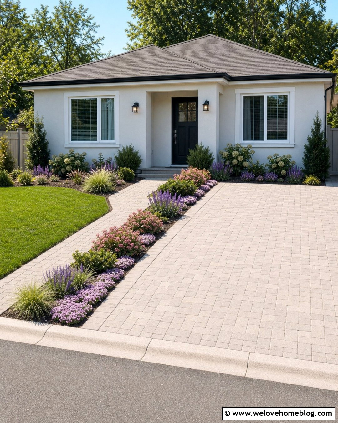 Small Driveway With Low Flower Borders - 25 landscaping around driveway ideas