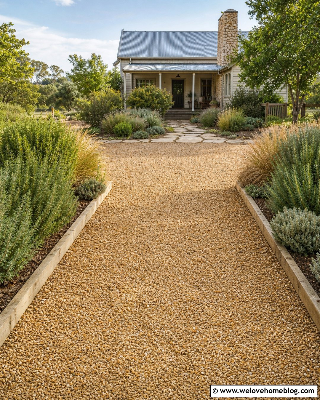 Small Driveway With Pea Gravel And Timber Edging - 40 small driveway ideas
