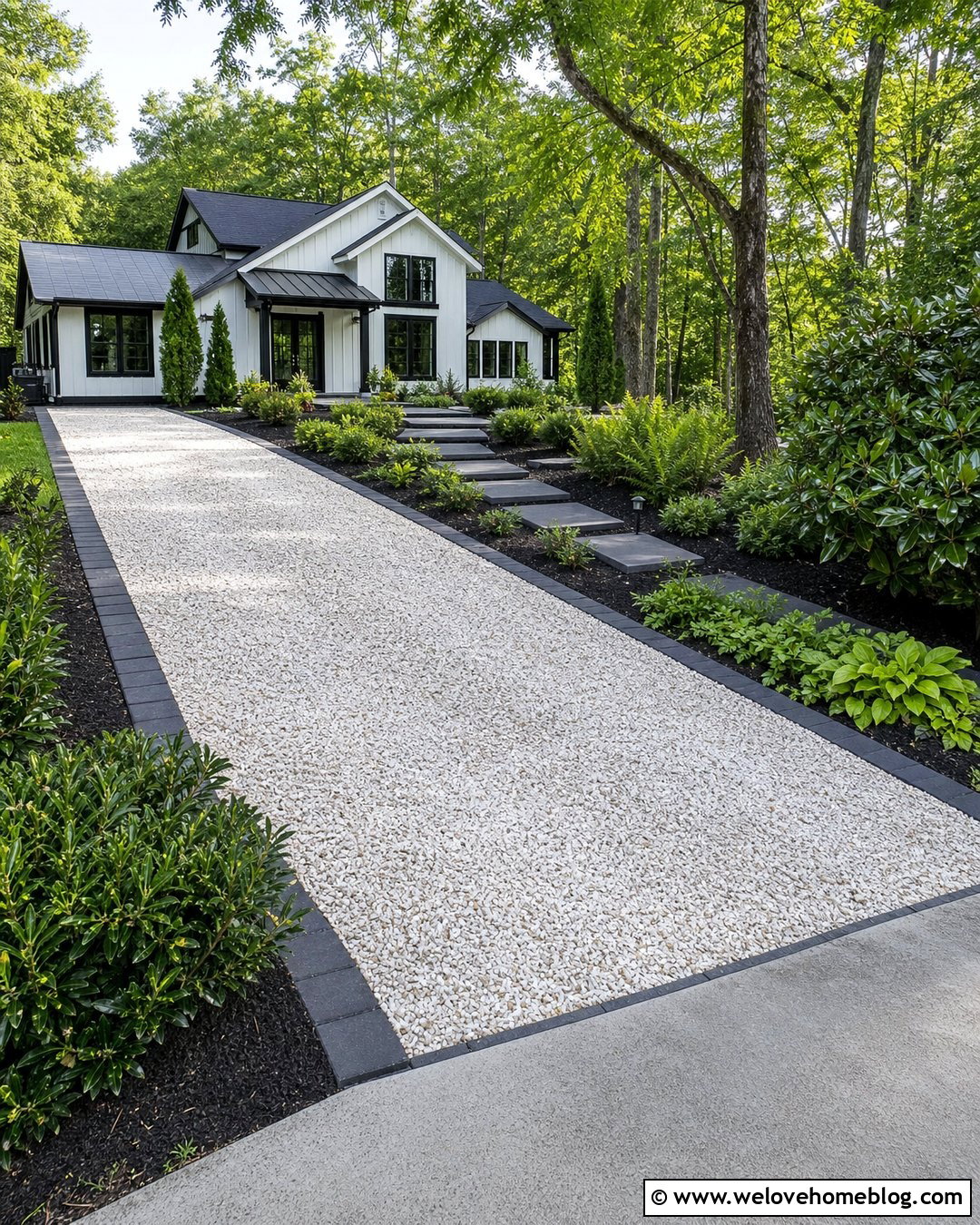 Small Driveway With White Gravel - 40 small driveway ideas