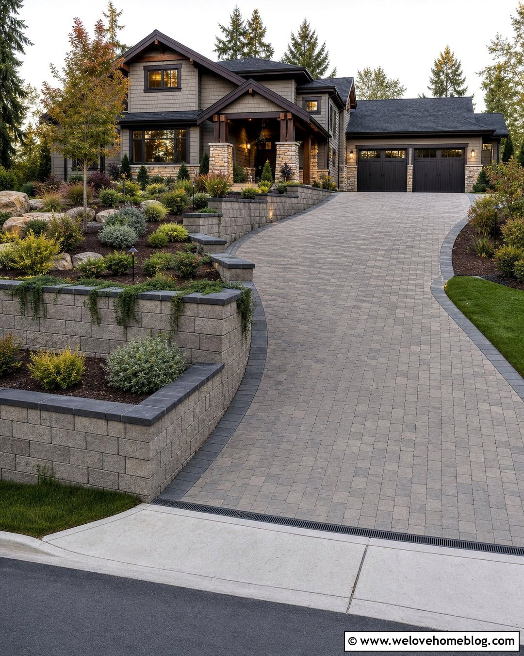 Small Driveway With a Retaining Wall - 20 Small Yard Driveway Ideas