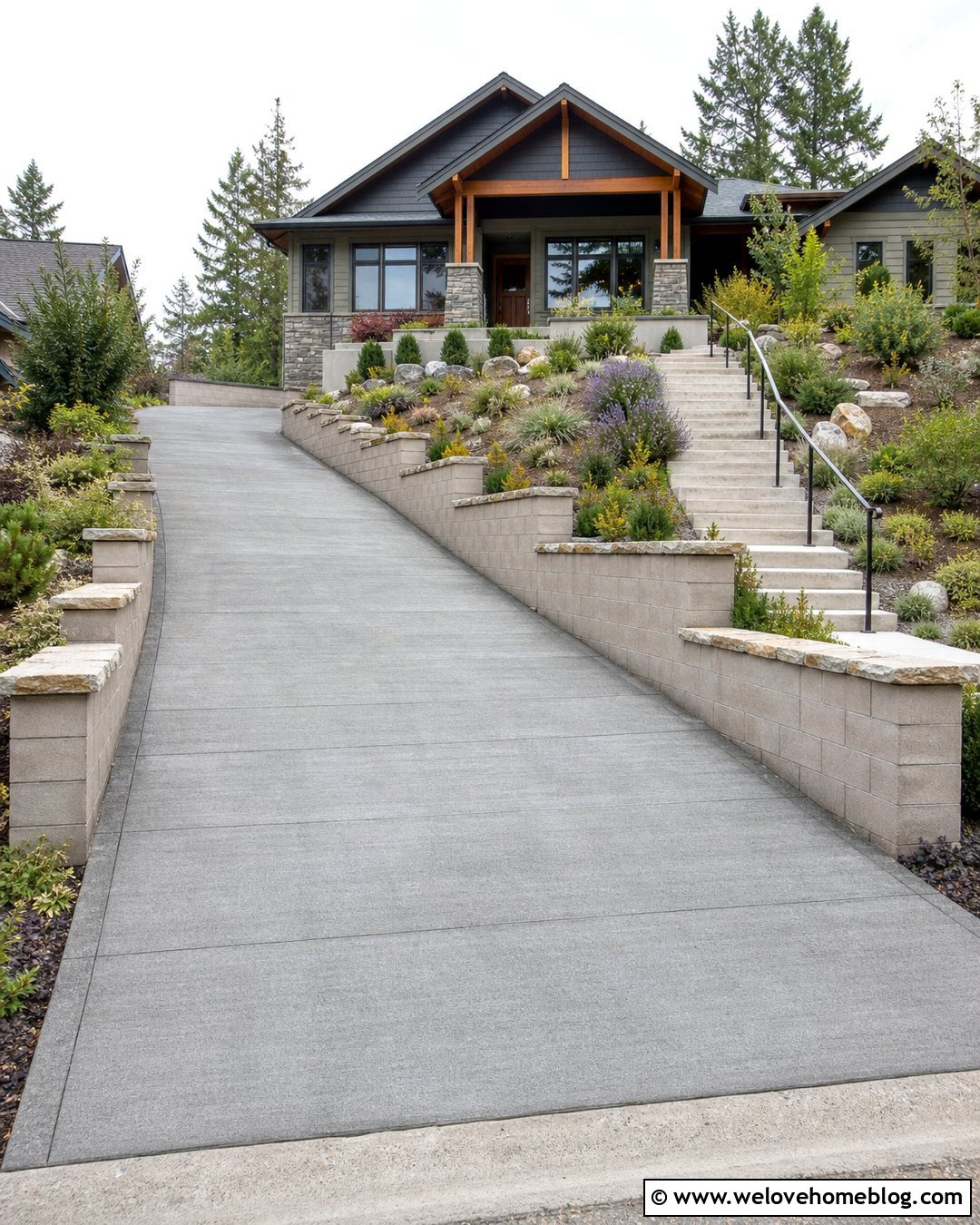 Small Front Driveway On A Sloped Yard - 25 Small Front Driveway Ideas