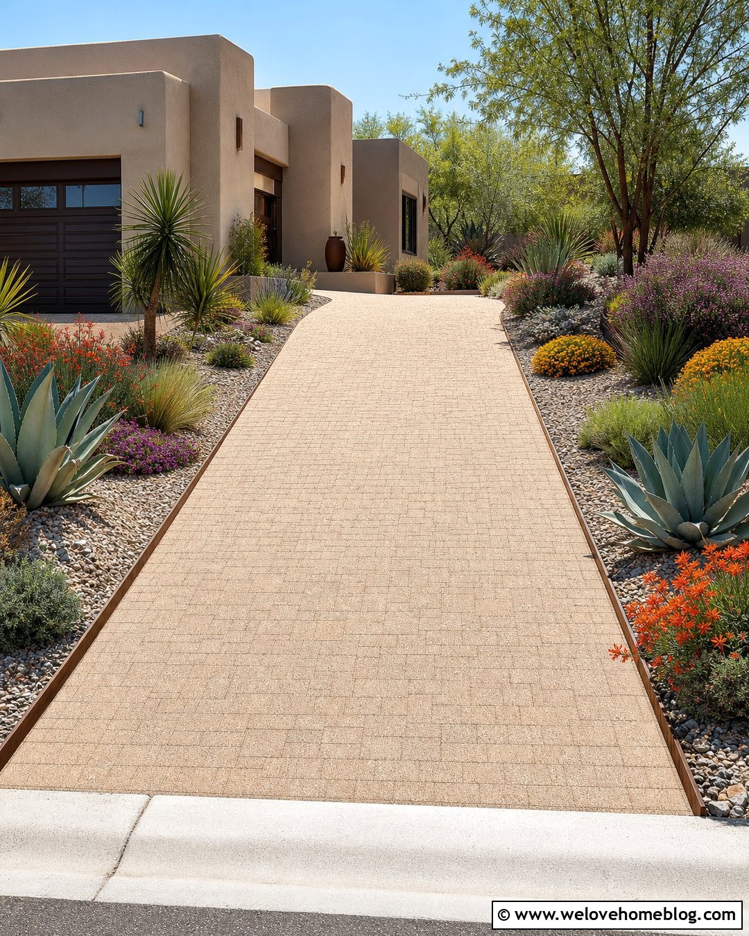 Small Front Driveway With Drought Tolerant Landscaping - 25 Small Front Driveway Ideas